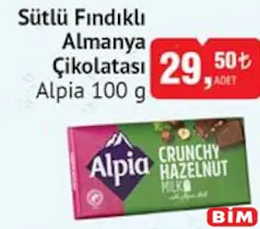 ALPİA SÜTLÜ FINDIKLI ALMANYA ÇİKOLATASI 100 G ALPİA SÜTLÜ FINDIKLI ALMANYA ÇİKOLATASI 100 G